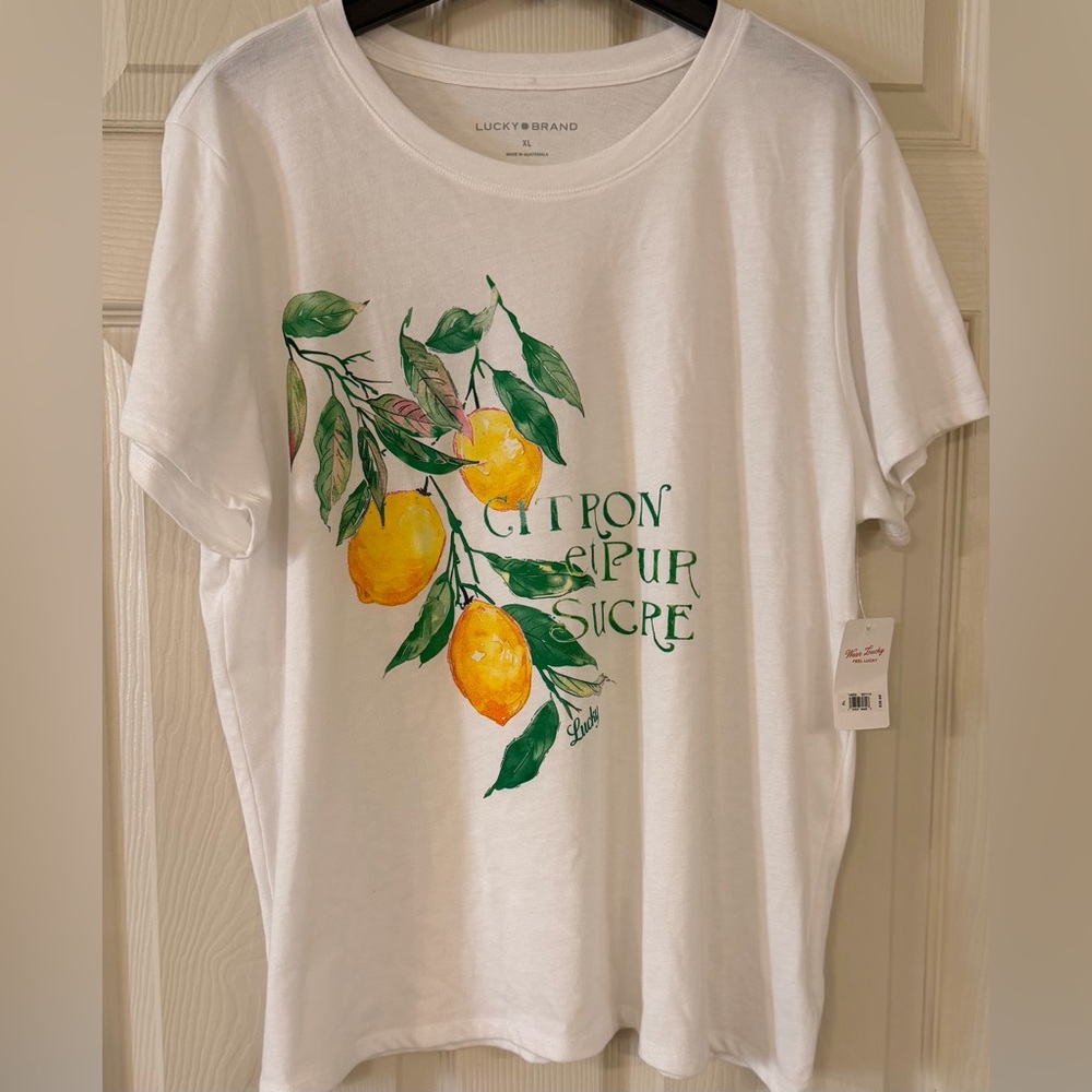 NWT Lucky Brand Citron et Pur Sucre Lemon Graphic Tee XL